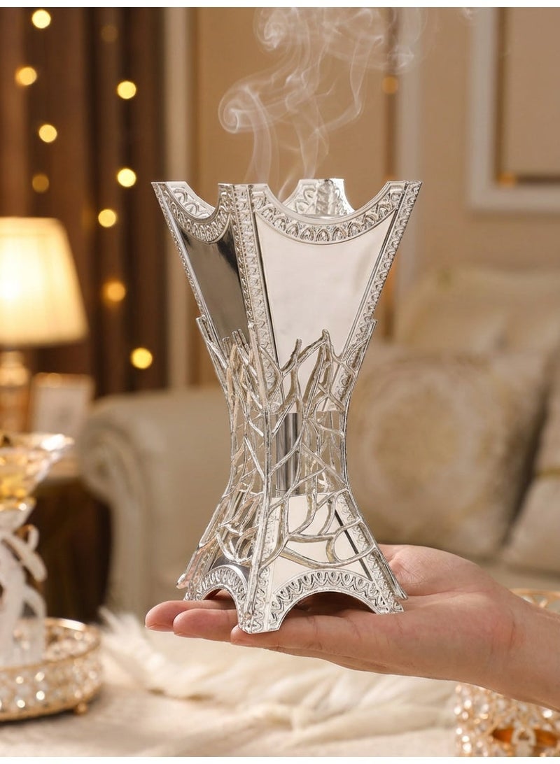 Metal Incense Burner/Bakhoor Burner/Incense holders, Aroma Diffuser, Simple Hammered Design, Electroplating Process, Exquisite Craftsmanship, Suitable For Home Decoration, Living Room, Bedroom, Living Room, Office, Peace, Family Essential, Color Box Independent Packaging - Image 1